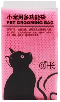 6Pcs Geen Krassen Bite Restraint Kat Levert Mesh Kat Wassen Tas Grooming Kat Terughoudendheid Zak Snijden Nail Douche roze