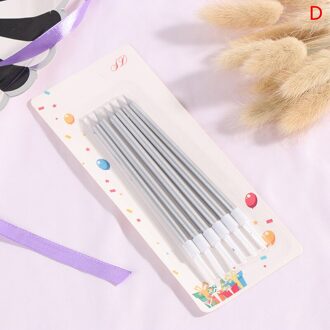 6Pcs Golden Lange Potlood Cake Kaars Veilig Flames Kids Birthday Party Wedding Cake Kaars Home Decoratie Favor Supplies D1-6stk