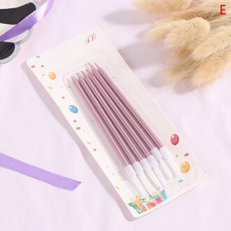 6Pcs Golden Lange Potlood Cake Kaars Veilig Flames Kids Birthday Party Wedding Cake Kaars Home Decoratie Favor Supplies E1-6stk