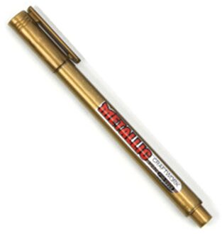 6Pcs Goud Zilver Epoxyhars Tekening Pen Goud Leafing Punt Pen Marker Acryl Verf Hoogtepunten Metallic Permanente Marker 1stk goud