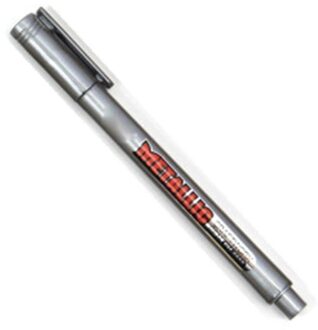 6Pcs Goud Zilver Epoxyhars Tekening Pen Goud Leafing Punt Pen Marker Acryl Verf Hoogtepunten Metallic Permanente Marker 1stk zilver