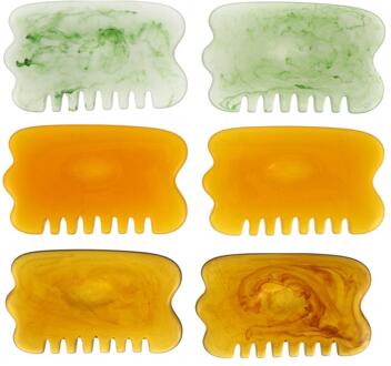 6Pcs Gua Sha Massage Kam Schrapen Kam Head Massage Kam Grove Kam Body Gua Sha Schrapen Tool