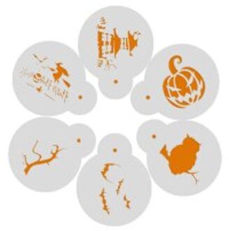 6pcs Halloween koffie pvc Gelaagdheid Stencils voor DIY Scrapbooking/fotoalbum Decoratieve Embossing DIY Papier Kaarten Ambachten
