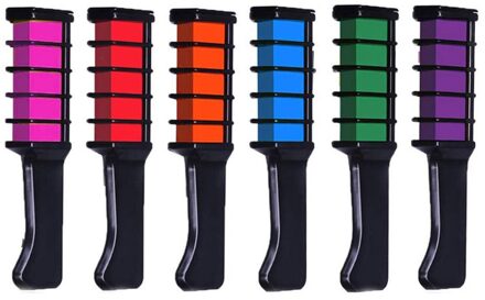 6Pcs Handige Multicolor Kam Met Cover Haar Verven Rollenspel Pak Party Play Salon Cool Haar Verven