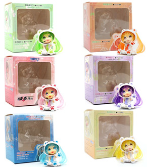 6pcs Hatsune Miku Cherry Blossoms with Box Action Figure Toys Assemble Model Toys Figures for Children Kids Gift