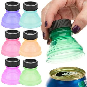 6Pcs Herbruikbare Drank Kan Caps Deksel Frisdrank Bier Kan Cap Flip Flessen Top Deksel Container Dozen Potten protector Snap
