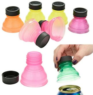 6Pcs Herbruikbare Drank Kan Caps Soda Leren Meer Pop Bier Drank Cover Camping Container Dozen Potten Protector Snap