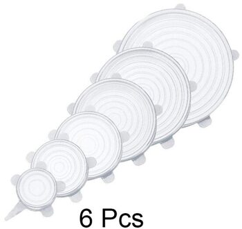 6Pcs Herbruikbare Siliconen Cover Voedsel Vers Houden Cover Verstelbare Stretch Kom Deksels Keuken Magnetron Wrap Afdichting Deksel Voor kookgerei