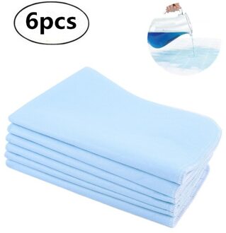 6Pcs Herbruikbare Wasbare Pad Urine Mat Ademend Super Absorberende Pad Voor Volwassenen Incontinentie Pad Verpleging Pad Blauw + Wit 45*60