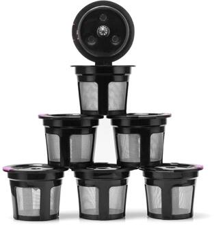 6Pcs Hervulbare Koffie Capsules Filter Mesh K Cup Manden Herbruikbare Druppelaar Voor Keurig 2.0 Koffie Machine Accessoires