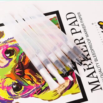 6Pcs Hervulbare Markers Schilderen Borstel Vat Aquarel Borstel Zachte Kalligrafie Sketch Pen Voor Schilderij Tekening Art Supplies