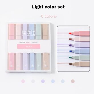 6Pcs Icecrem Stok Ins Kleur Markeerstift Marker Pen Set Super Soft Tip Retro Morandi Liner Voor Tekening Verf Art school F222 licht kleur reeks