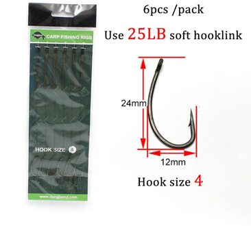 6Pcs Karper Aas Boilies Verbinding Voor Pop Up Boilies Karper Rig Chod Zig Rig Methode Feeder Visgerei Hook Size 4