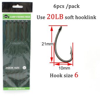 6Pcs Karper Aas Boilies Verbinding Voor Pop Up Boilies Karper Rig Chod Zig Rig Methode Feeder Visgerei Hook Size 6