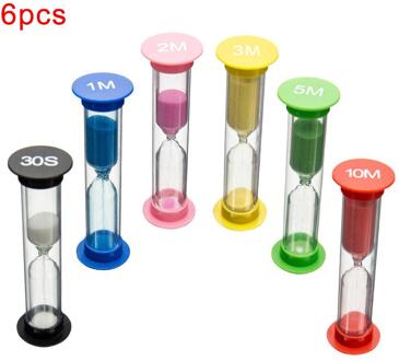 6Pcs Kid 6 Kleuren Klaslokaal Spel Zand Klok Timer Zandloper Zandloper Home Decor