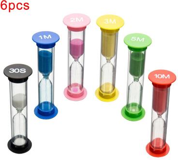 6Pcs Kid 6 Kleuren Klaslokaal Spel Zand Klok Timer Zandloper Zandloper Home Decor