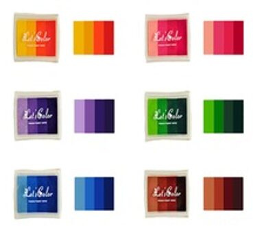 6Pcs Kids Vingerafdruk Schilderij Kleurrijke Stempelkussen Gradiënt Kleuren Stempel Partner Kindje DIY Art Craft Seal Graffiti Tool Vroege educat