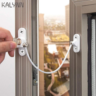 6PCS Kids Window Door Cable Restrictor Lock Child Baby Safety Security Wire Catch with Keys Public and Commercial Applications