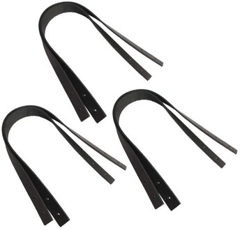 6Pcs Koe Split Lederen Portemonnee Handvatten Lederen Tas Bandjes Diy Handtas 7HH1108233-zwart