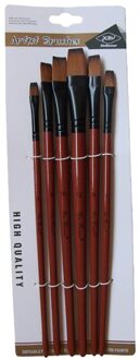 6Pcs Kunstenaar Verf Borstel Set Houten Handvat Nylon Haar Aquarel Acryl Olie Borstel Pen Voor Studenten Kunstenaar Schilderij Art levert