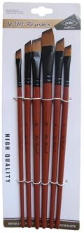 6Pcs Kunstenaar Verf Borstel Set Houten Handvat Nylon Haar Aquarel Acryl Olie Borstel Pen Voor Studenten Kunstenaar Schilderij Art levert