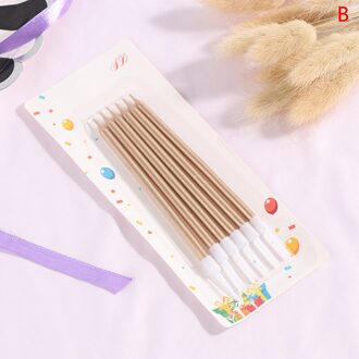 6Pcs Lange Enkele Pack Verjaardag Glitter Verf Goud Zilver Slanke Potlood Kaars Bruiloft Licht Potlood Kaars Bruiloft Licht