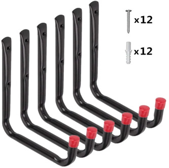 6Pcs Large Heavy Duty Storage Hanging Hooks Home Garage Bike Ladder Wall Mounted Brackets Hook Durable Ganchos para colgar