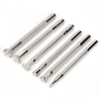 6Pcs Leather Craft Carving Tool Non-Slip Fish Printing Pattern Handle DIY Handcraft Tool Leather Crafts Sewing Needle Round Head