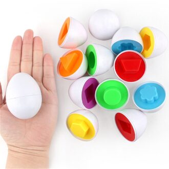 6Pcs Leren Onderwijs Math Toys Smart Eieren 3D Puzzel Spel Voor Kinderen Populaire Speelgoed Jigsaw Gemengde Vorm Gereedschappen