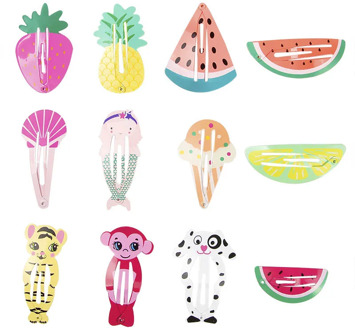 6PCS/lot Baby Girls Cute Cartoon Animal Fruit Hair pins Kids BB Hair Clip Children Barrette Hairpin Accessories Birthday Gift