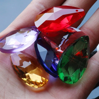 6Pcs/lot Mixed Color group Tear Drop 38mm Rainbow Glass Crystal Prism DIY Pendant Chandelier Jewelry Suncatcher Spacer Faceted