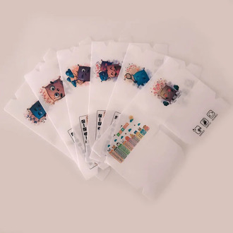 6Pcs/Lot New Cute Animals Portable PVC Mask Clips Disposable Face Mask Storage Case Container Foldable Recycling Mask Holder