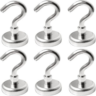 6Pcs Magnetische Haak Strongman Magneten Krachtige Neodymium Zware Home Office Garage Organisator Haken 3.28