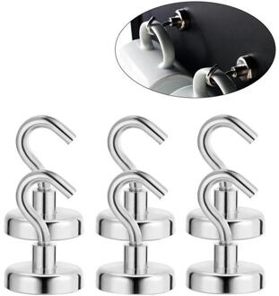 6Pcs Magnetische Opknoping Haken Houder Sterke Magneet Neodymium Hanger Voor Home Keuken Muur Haak Jas Cup Opknoping Hanger