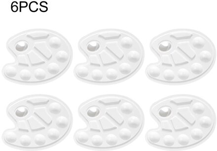 6Pcs Met Duim Gat 10 Wells Pp Art Supplies Ruimtebesparend Herbruikbare Acryl Schilderen Verf Pallet Diy Wasbare Kids volwassenen