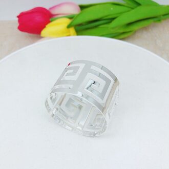 6Pcs Metal Hollow Servet Gesp Rvs Servet Knop Gesp Servetring Servet Ring Tafel Decoratie Dining Accessoires sliver
