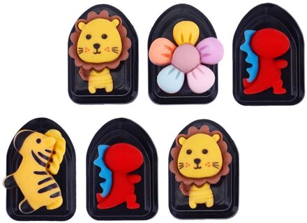 6Pcs Mini Auto Haken Cartoon Opslag Haken Multifunctionele Opslag Houder