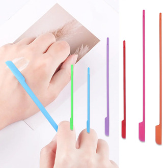 6Pcs Mini Disposable Cosmetic Spatula Makeup Tool Kit Flexible Silicone Scraper Reusable Beauty Kitchen Safe Last Drop Spatula