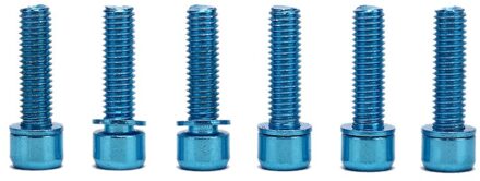 6Pcs Multicolor Rvs Schroeven Bouten Met Wasmachine M5 * 18Mm Voor Fiets Stengels & Stuur Rood, goud, Groen, Blauw