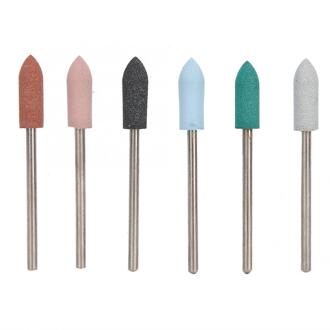 6Pcs Nail Boren Slijpen Hoofd Dode Huid Verwijderen Schuren Polijsten Head Set Voor Manicure Pedicure Mill Cutter Nail bestanden 12