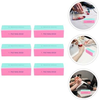6Pcs Nail Buffer Blokken 4 Sides Nail Polijstmachine Manicure Care Tools Voor Lady