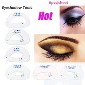 6Pcs Oogschaduw Model Eyeliner Grooming Shaping Assistent Template Stencil Card