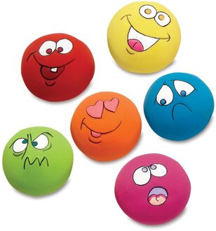 6PCS Pet Chew Speelgoed Latex Ballen Kleurrijke Pet Dog Puppy Spelen Piepende Bal Met Gezicht Fetch Toy Kinderziektes Kauwen puppies Ballen