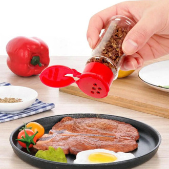 6PCS Plastic Cruet Spice Salt Pepper Shakers Seasoning Jar Can Barbecue Condiment Jar Bottles Container