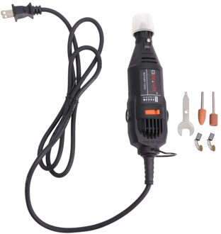 6Pcs Professionele Kleine Elektrische Pen Polijstmachine Diy Graveren Pen Miniatuur Carving Pen Met Us Plug (Zwart)