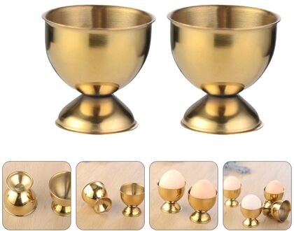 6Pcs Roestvrij Staal Ei Cups Tafelblad Ei Houder Stands Kleine Bier Kopjes