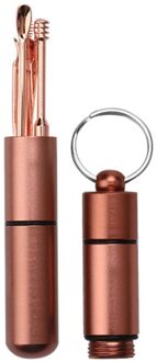 6Pcs Rvs Earpick Set Oor Wax Curette Remover Lepel Met Sleutelhanger Doos RG