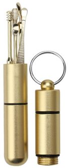 6Pcs Rvs Earpick Set Oor Wax Curette Remover Lepel Met Sleutelhanger Doos