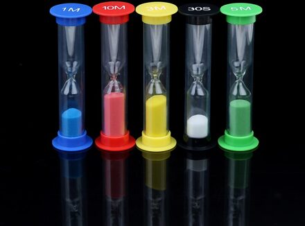 6PCS Sec/1/3/5/10 Minuten Desktop Horloge Kinderen Leuke Kleurrijke Zand Klok timers Zandloper Zandloper Set Willekeurige Kleur 30