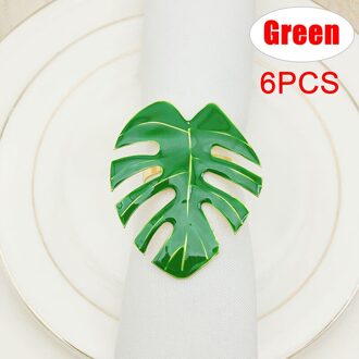 6Pcs Servetringen Set Bladeren Servetring Houders Decoratieve Servet Gesp Wedding Party Diner Xmas Tafel Decoratie 6.5x5.5cm GN